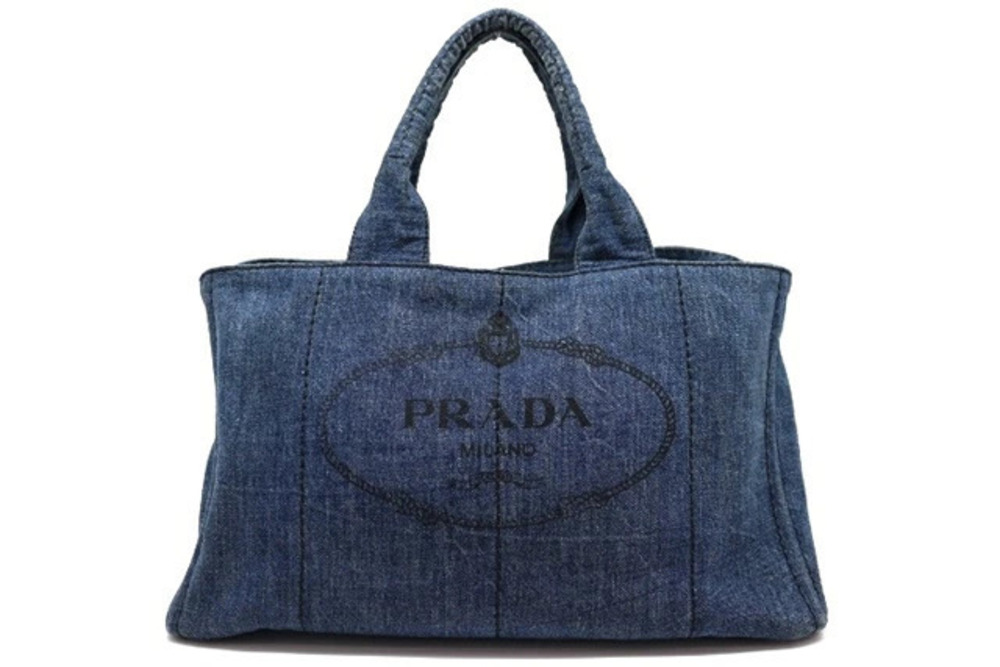 Prada Canapa Handbag Blue Denim AVIO
